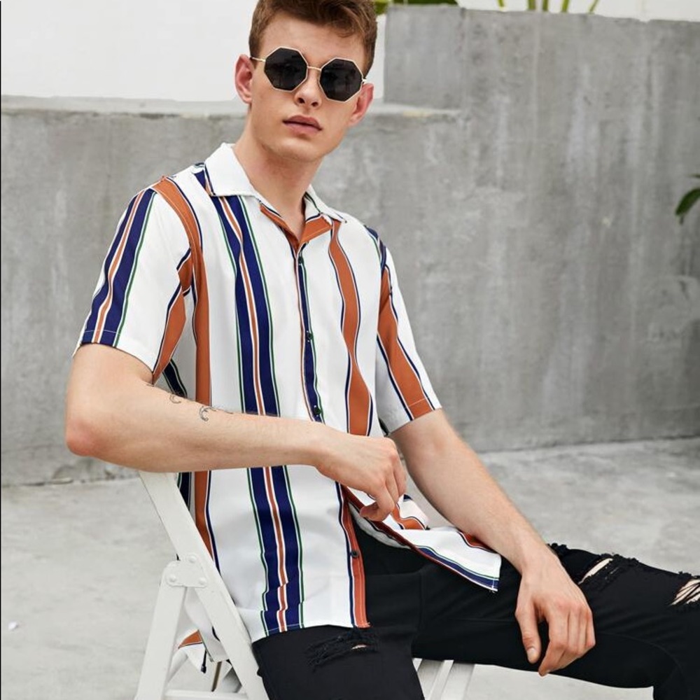 Men’s Striped Button Down